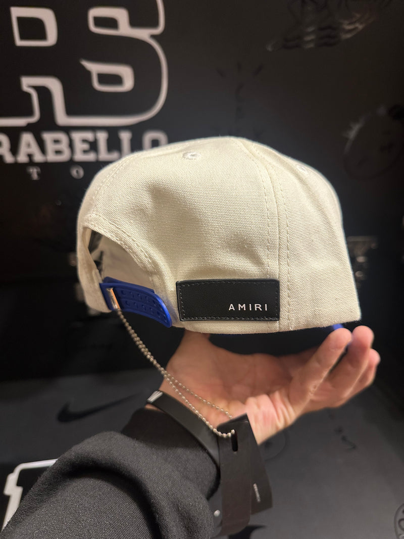 Boné Aba Curva Beisebol Amiri Blue White - Pronta Entrega
