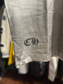 Camiseta Chrome Hearts Branca/Cinza Logo Brilhante - Pronta Entregar