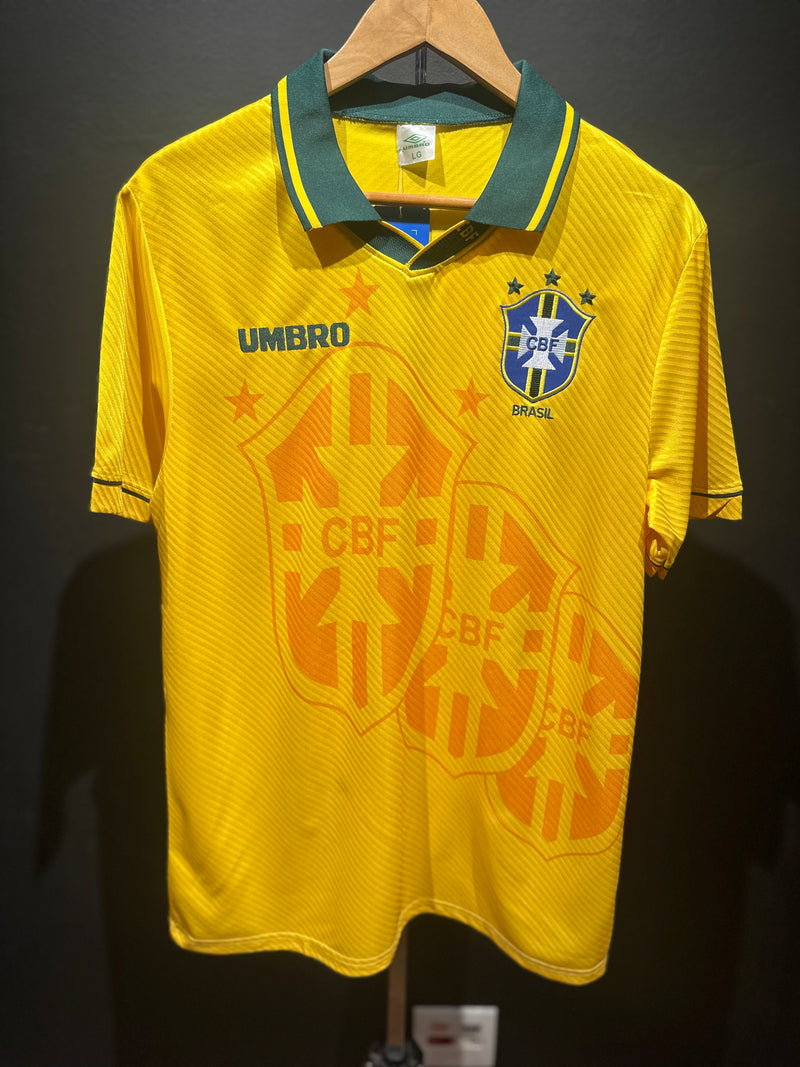 Camiseta Umbro Retrô Seleção Brasileira 1994 Ronaldo Fenômeno #9 - Pronta Entrega