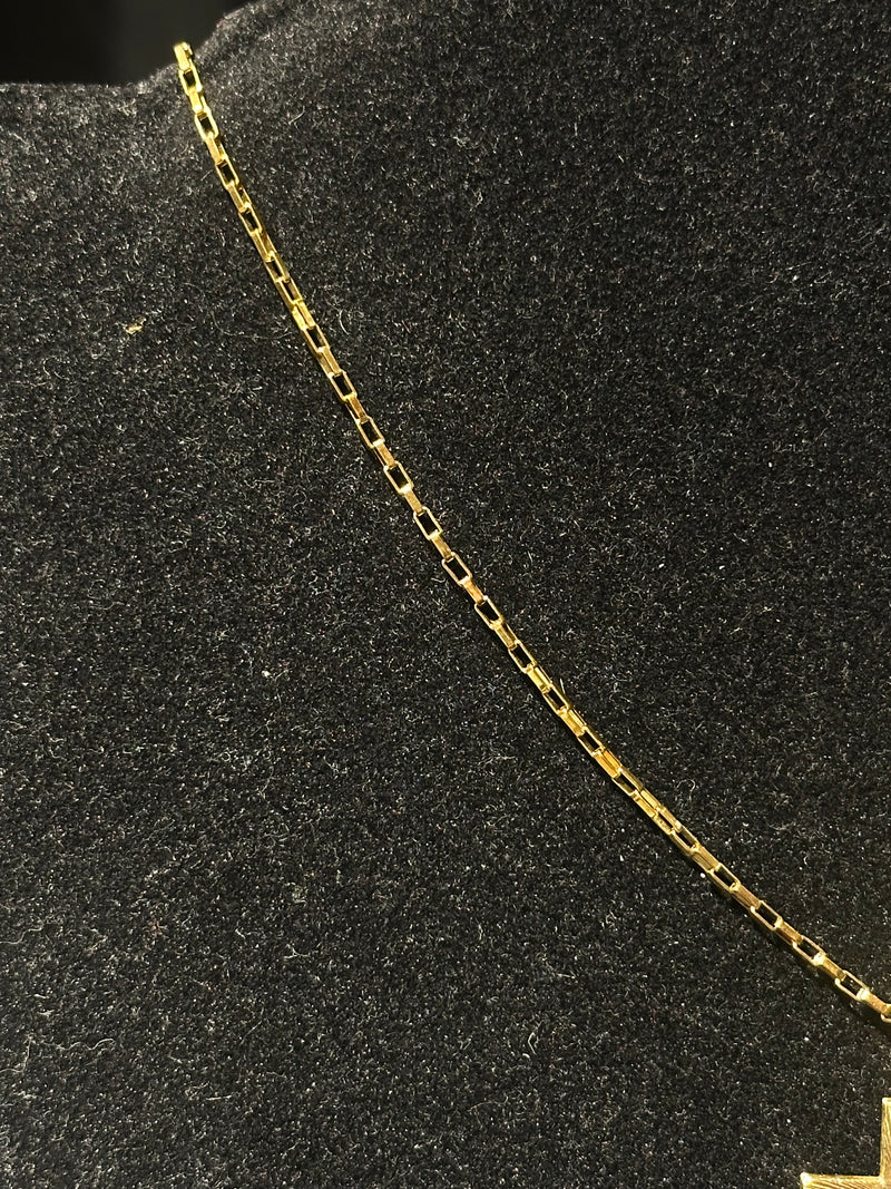 Corrente Cartier Banhada Pingente Cruz Aberta 60 CM - Pronta Entrega