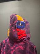 Jaqueta Bape Shark Purple Camo Full Zip - Pronta Entrega