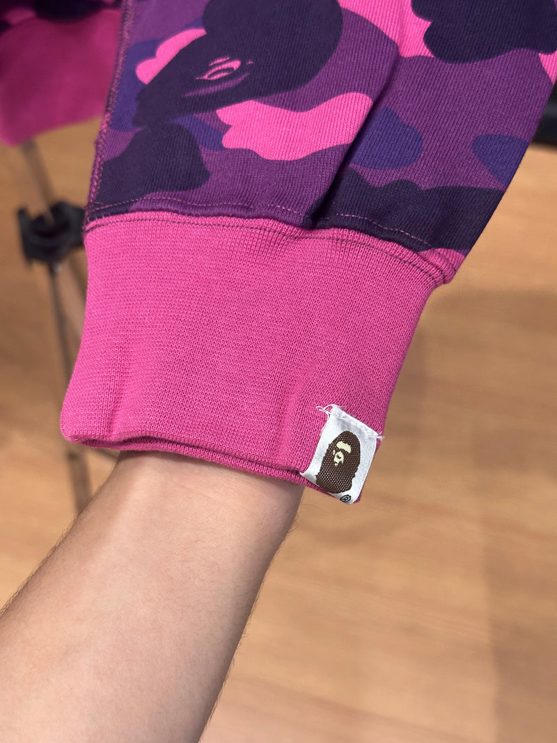 Jaqueta Bape Shark Camo Pink Dual Hoodie Full Zip - Pronta Entrega