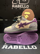 Tênis BAPE A Bathing APE Court Sta Mist Grey Royal Purple - Pronta Entrega