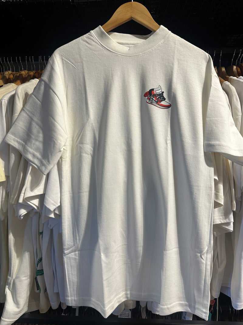 Camiseta Oversized Air Jordan Cartoon Branco - Pronta Entrega