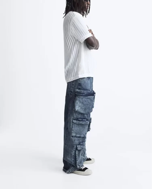 Calça Jeans UTILITY Cargo Com Bolsos