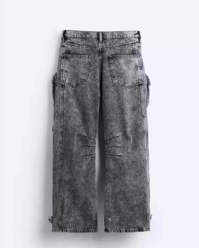 Calça Jeans UTILITY Cargo Com Bolsos