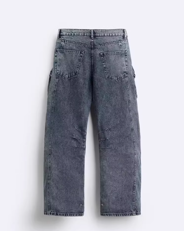 Calça Jeans UTILITY Cargo Com Bolsos