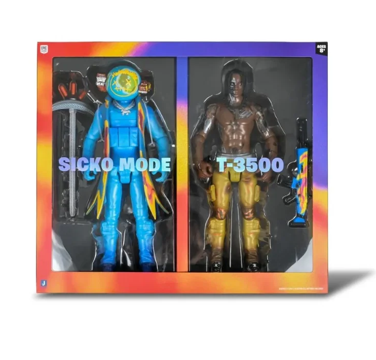 Boneco Travis Scott Cactus Jack Fortnite 12" Action Figure Duo Set - Encomenda