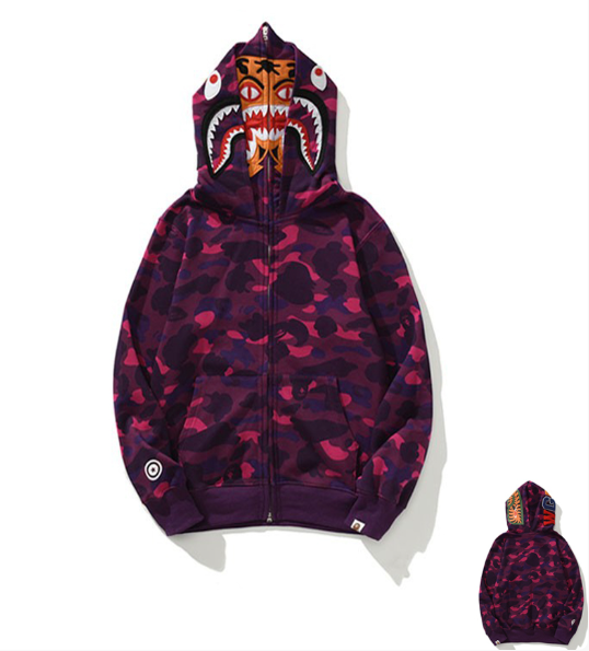 Moletom BAPE Shark Tiger Camo Duplo Full Zip - Encomenda