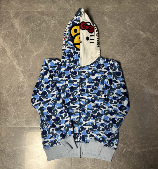 Moletom BAPE Shark Hello Kity x Millo Face Camo Full Zip - Encomenda