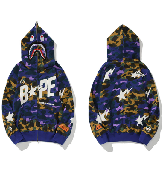 Moletom BAPE Shark Camo 2025 Full Zip - Encomenda
