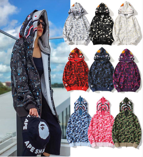 Moletom BAPE Shark Camo Dual Color Full Zip - Encomenda