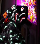 Moletom BAPE Shark Tiger Duplo Full Zip Preto Cinza - Encomenda