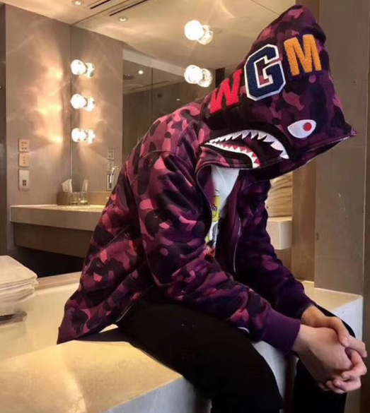 Moletom BAPE Shark Hello Kity x Millo Face Camo Full Zip - Encomenda