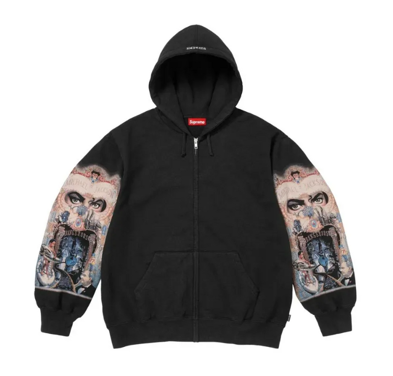 Moletom Michael Jackson x Supreme Dangerous Jaqueta Zip Up Black FW25-W18 - Encomenda