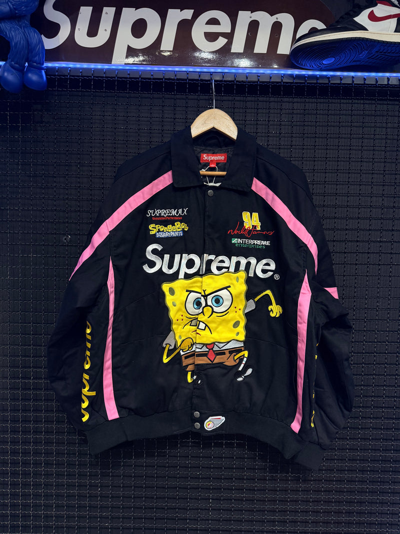 Jaqueta Supreme Jeff Hamilton x SpongeBob SquarePants Racing Black - Pronta Entrega