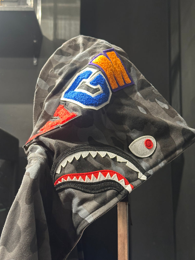 Jaqueta Bape Camo Shark Black Full Zip - Pronta Entrega