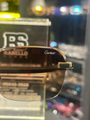 Óculos de Sol Cartier Retangular Marrom Lente Marrom - Pronta Entrega