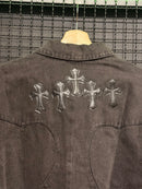 Camiseta Jeans Manga Longa Chrome Hearts - Pronta Entrega