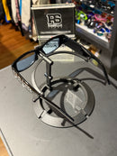 Óculos Palm Angels Preto Lente Transparente Azul  - Pronta Entrega