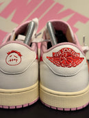 Tênis Nike Air Jordan 1 Low x Travis Scott "Sail Tropical Pink" - Pronta Entrega
