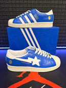 Tênis Adidas Superstar Vintage x Bape Blue - Pronta Entrega