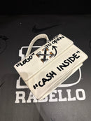 Bolsa OFF-WHITE 1.4 Jitney Bag "CASH INSIDE" Off White Branca - Pronta Entrega