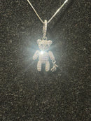 Corrente Feminina Prata Pingente Bear Em Zicornia Cúbica Cravejada 45 CM - Pronta Entrega