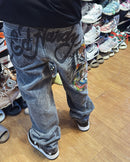 Calça Ed Hardy Jeas Skull Vintage Destonado