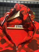 Jaqueta Bape Shark Camo Red Full Zip - Pronta Entrega