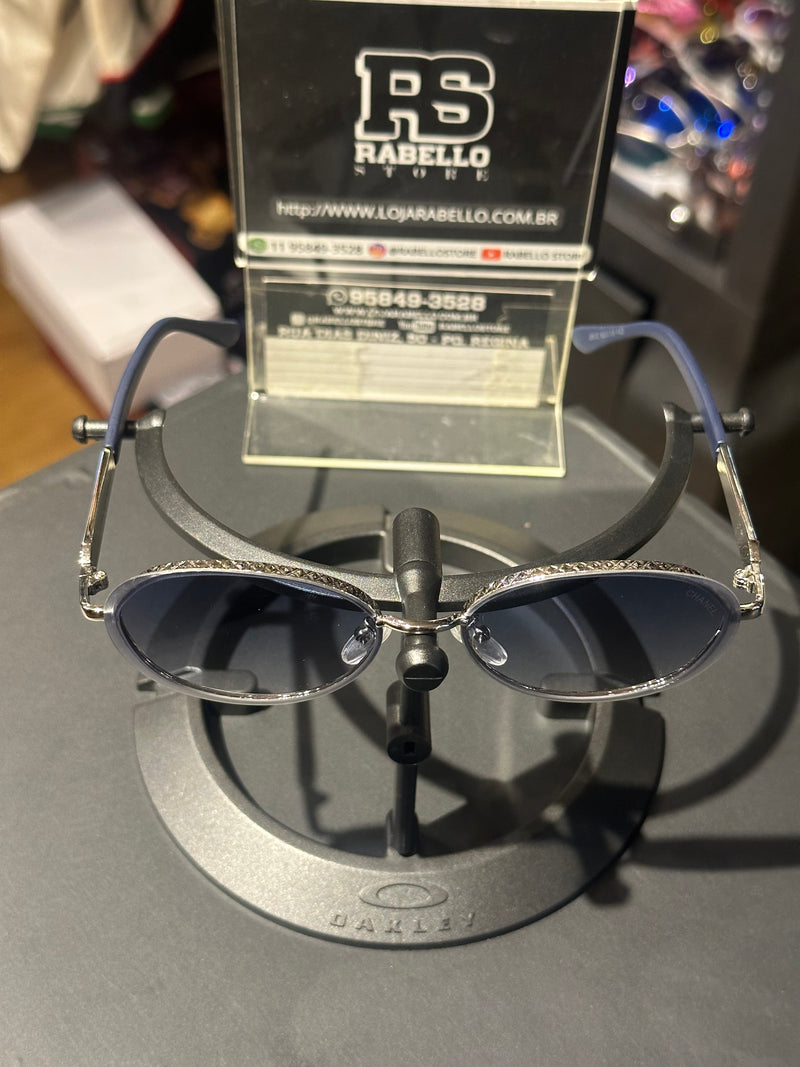 Óculos Chanel Redondo Lente Azul - Pronta Entrega