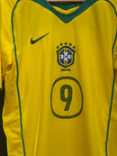 Camiseta Brasil 2004 Total 90 Retrô Ronaldo 9 Amarela - Pronta Entrega