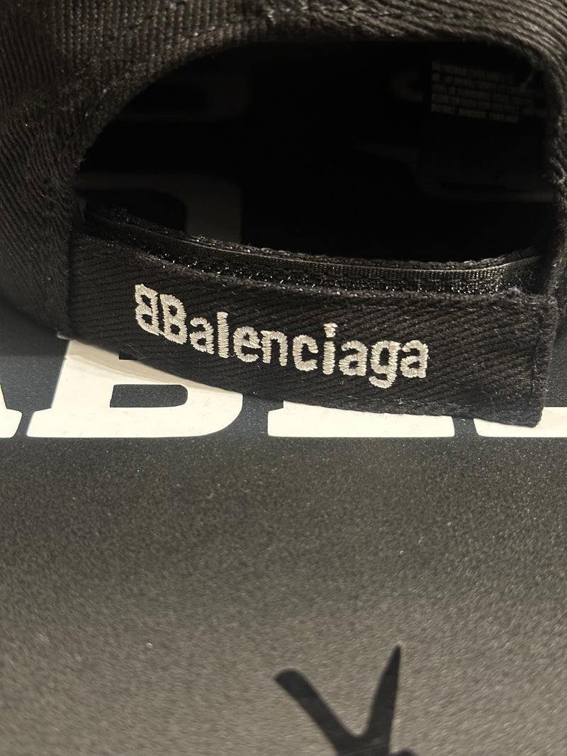 Boné Balenciaga Preto Aba Curva Soccer Cap - Pronta Entrega