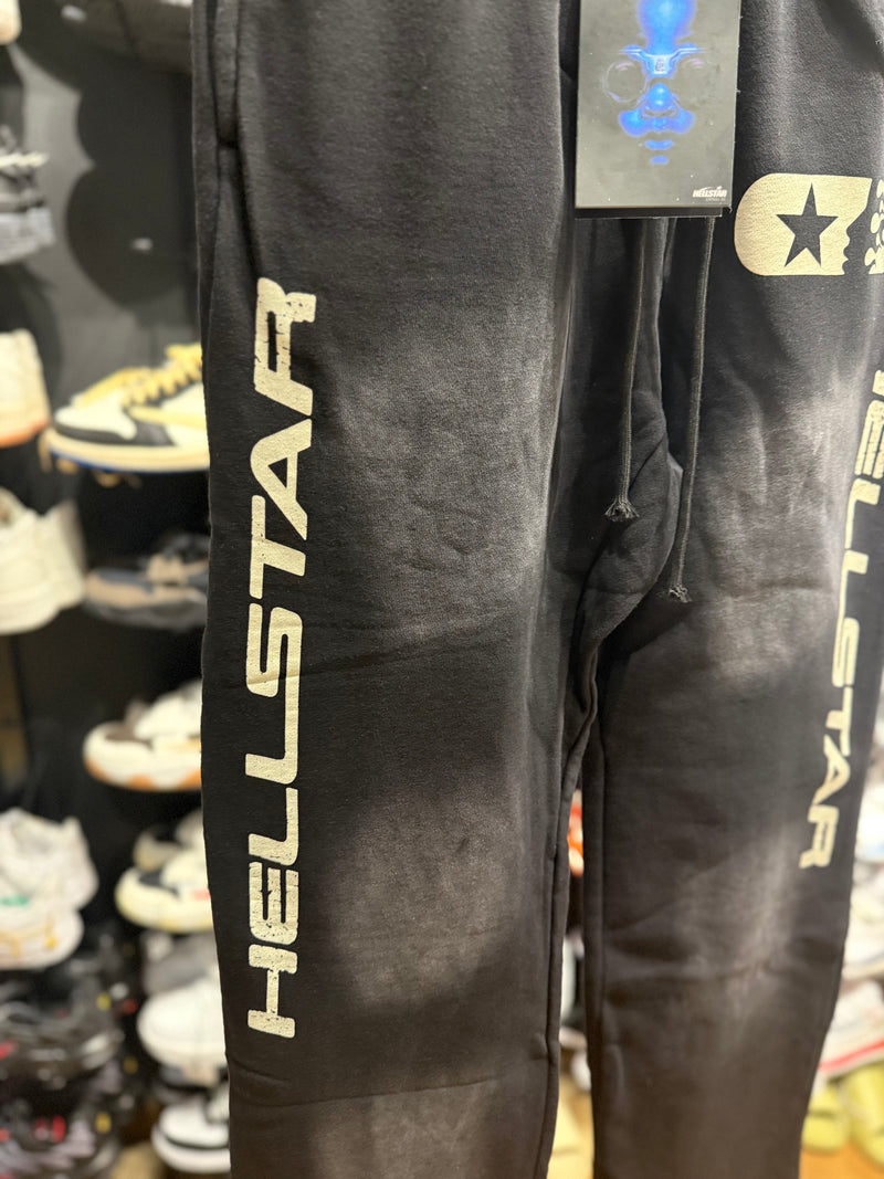 Calça Hellstar Moletom Track Print Destonado Preto - Pronta Entrega