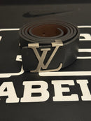 Cinto Louis Vuitton Initiales Black Logo Silver - Pronta Entrega