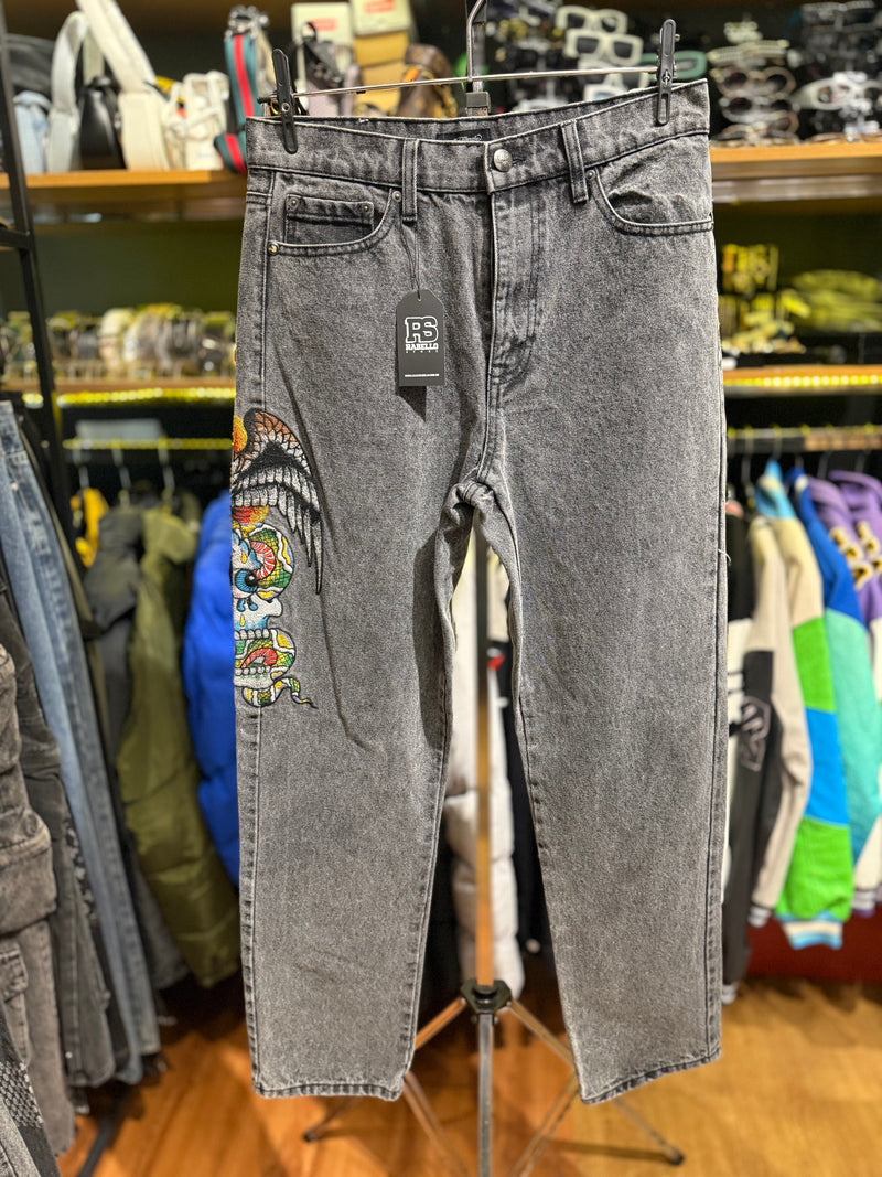 Calça Ed Hardy Jeans Destonado Bordado Caveira Águia  - Pronta Entrega