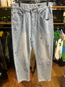 Calça Louis Vuitton By Tyler, The Creator Monogram Jeans Claro - Pronta Entrega