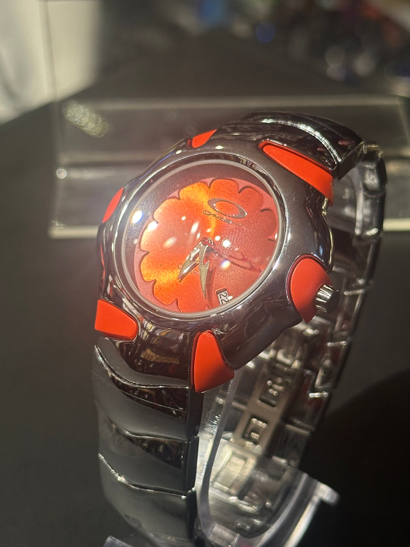 Relógio Oakley Blade II Silver Fundo Vermelho - Pronta Entrega