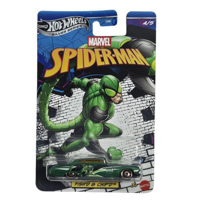 Carrinho Hot Wheels Silver Series Scorpion Fish’d & Chip’d – Miniatura Marvel Colecionável 4/5 - Pronta Entrega