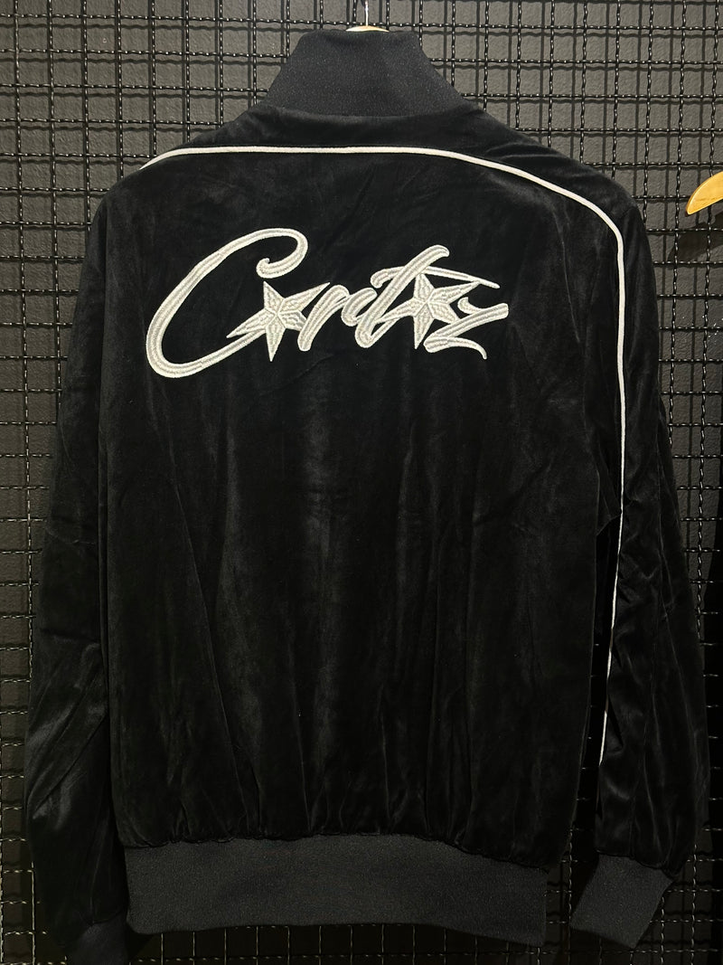 Conjunto Corteiz VVS Velour Jacket Black - Pronta Entrega