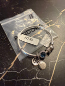 Bracelete Pandora Prata Charm com Berloques Espaço Azul e Fecho Prata - Pronta Entrega