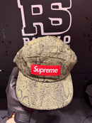 Boné Supreme Washed Chino Twill Camp Snake Verde - Pronta Entrega
