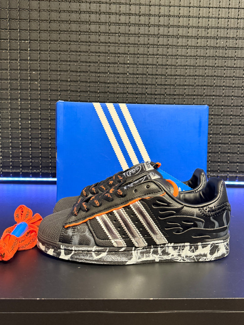 Tênis Hellstar x Adidas Superstar 'Black Flame' - Pronta Entrega