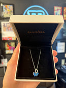 Colar PANDORA Blue Murano Glass Butterfly Set Necklace with Pendant 925 Silver - Pronta Entrega
