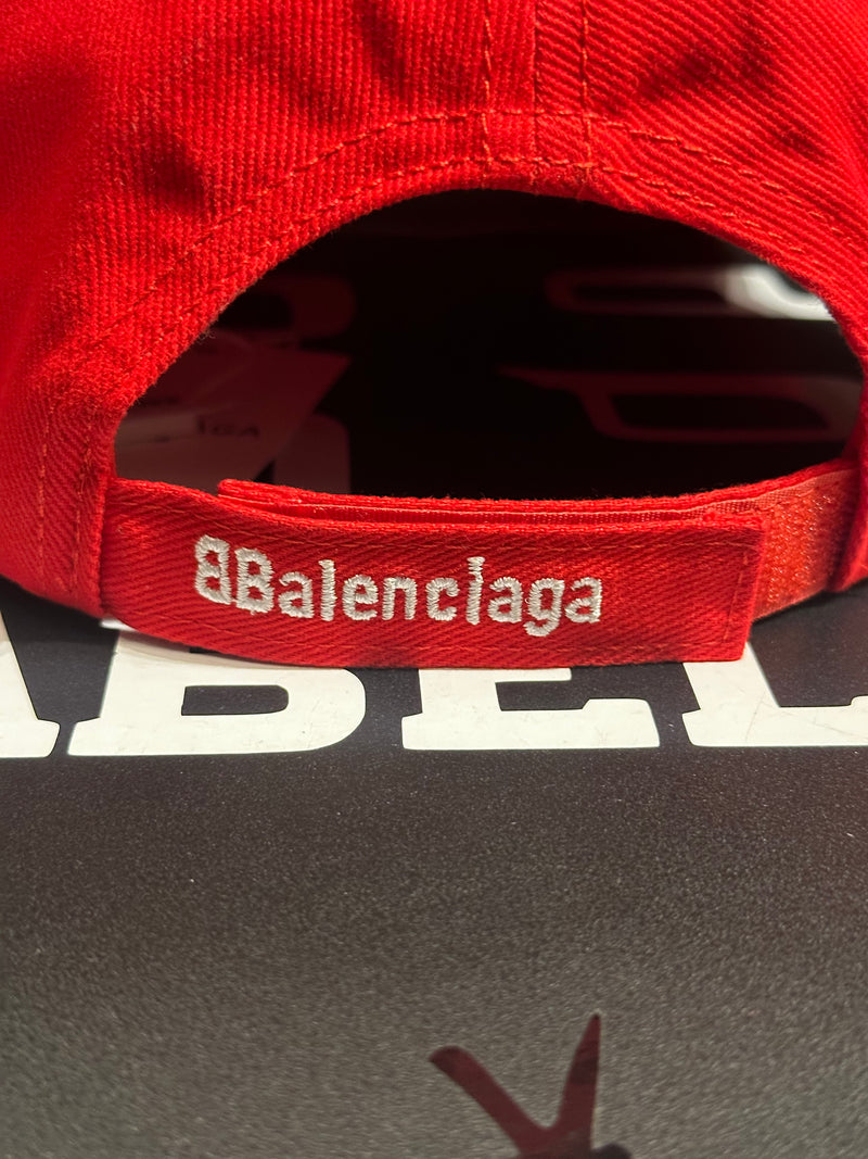 Boné Balenciaga Vermelho Aba Curva Soccer Cap - Pronta Entrega