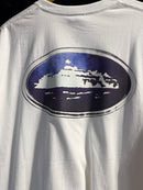 Camiseta Corteiz Alcatraz World Rally Branca - Pronta Entrega