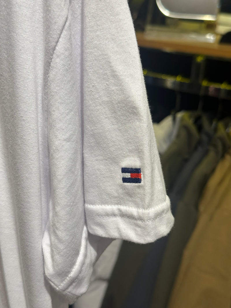 Camisa Tommy Hilfiger Branca Logo Azul/Branco/Vermelho - Pronta Entrega