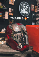 Capacete Mark 5 Homem de Ferro Inteligente Comando De Voz Jarvis Escala 1/1 Marvel Auto King - Pronta Entrega