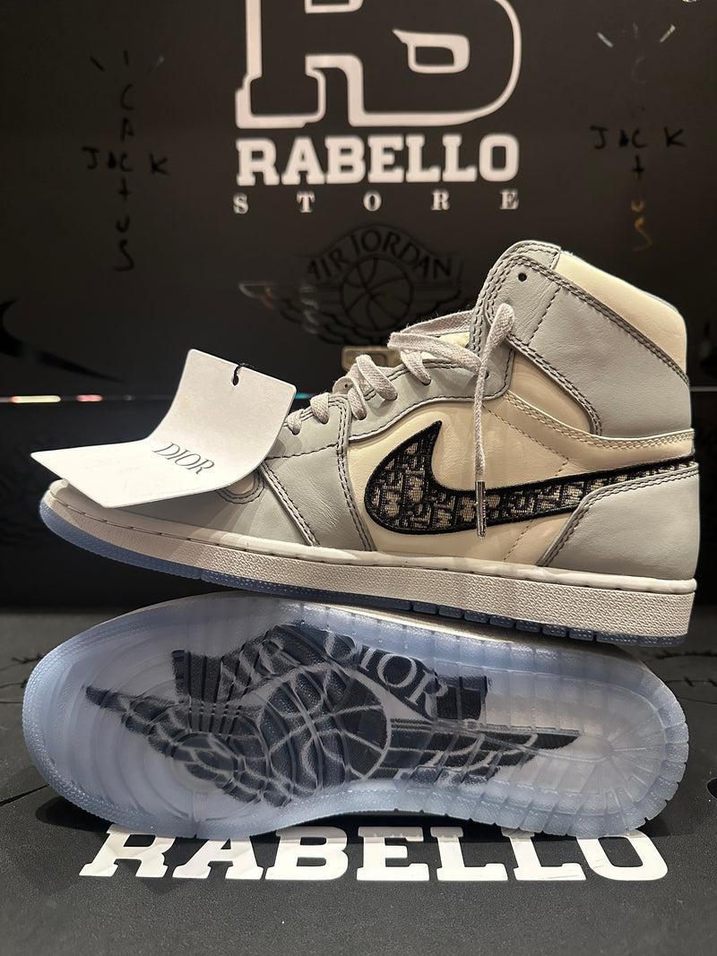 Tênis Nike Air Jordan 1 High X Dior Wolf Grey - Pronta Entrega