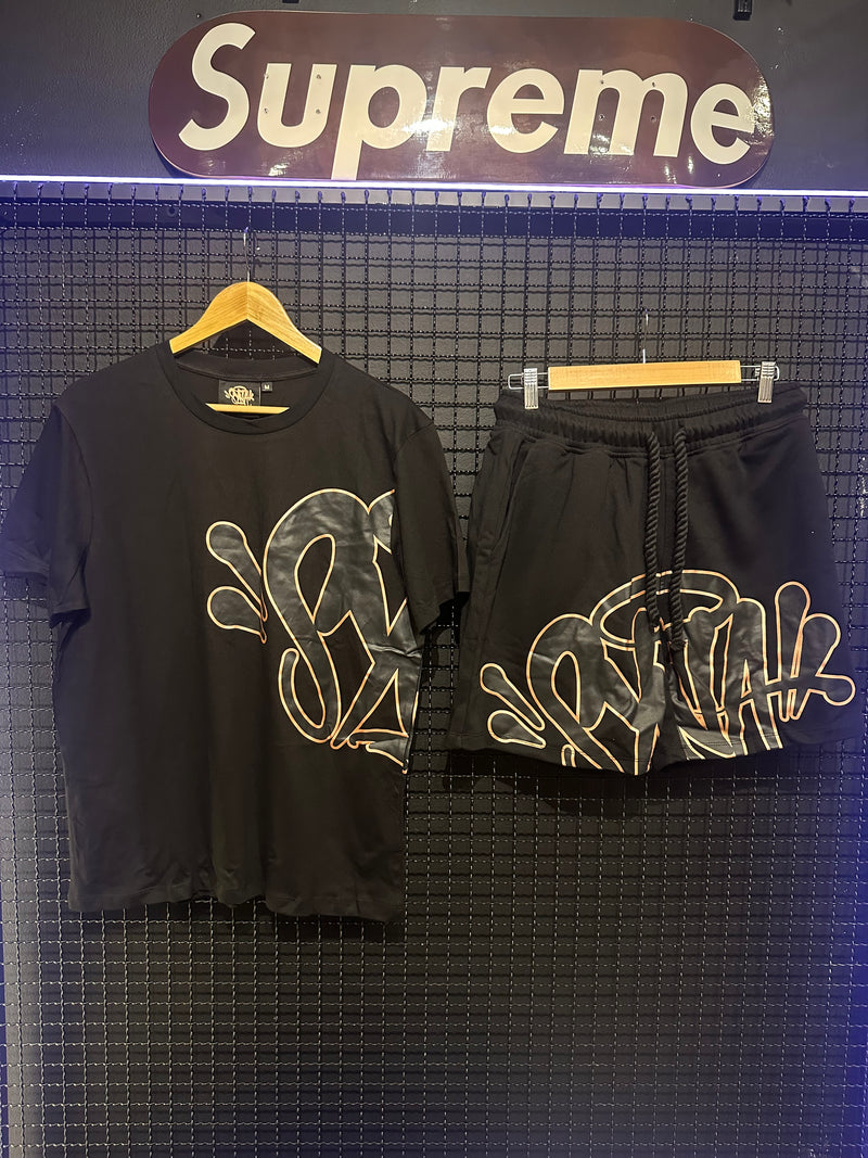 Conjunto Syna Camiseta + Short Black/Rose - Pronta Entrega